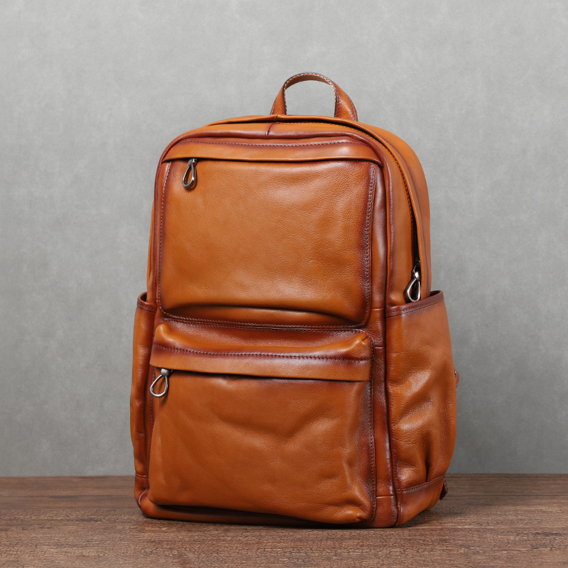 YETTIES 남성용 빈티지 베지터블 태닝 가죽 백팩  - Leather Backpack Vintage 리뷰 및 가격